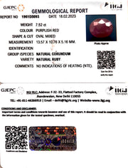 7.52/CT Natural Neo Burma  Ruby with Govt. Lab Certificate (5661)